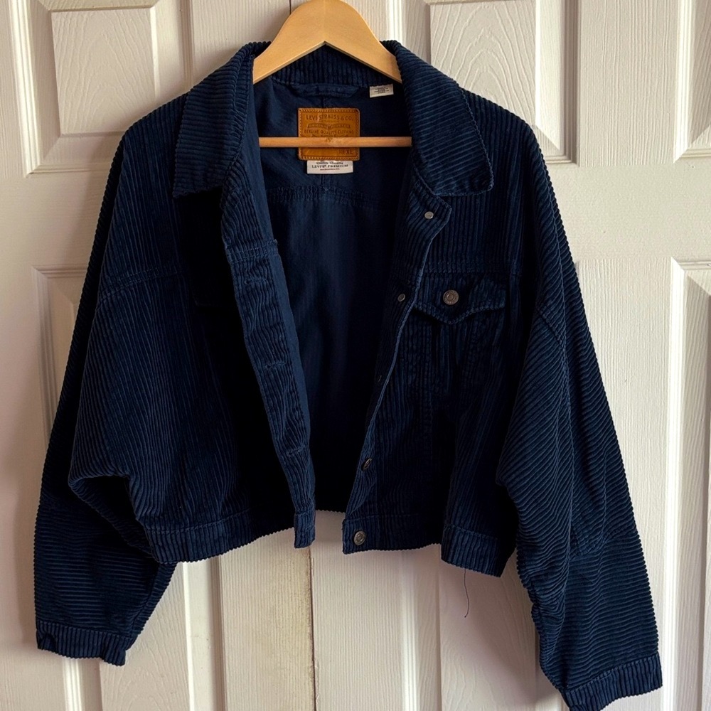 Levi's Dark Blue Corduroy Cropped Jacket